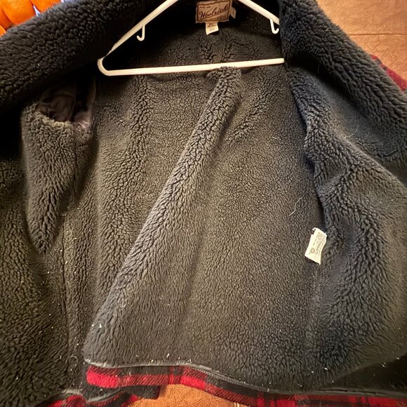 Woolrich Fleece Lined Wool Jacket 90s Vintage Men's Plaid Zip Medium - Picture 5 of 8
